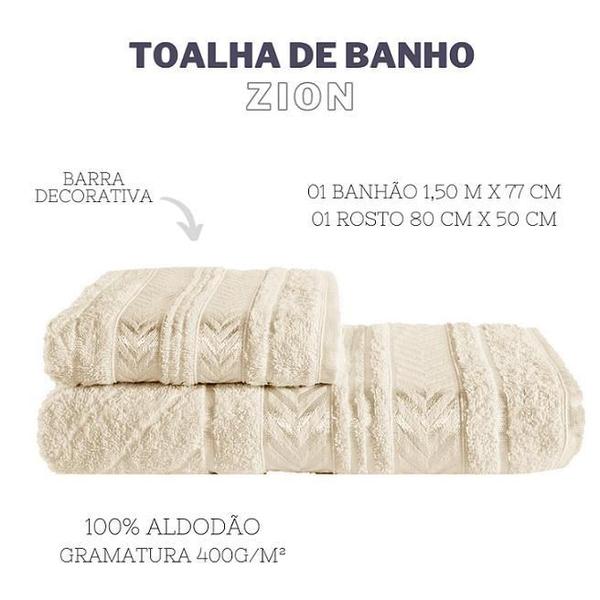 Imagem de Toalhas Zion Nude Banho e Rosto 100% Algodão