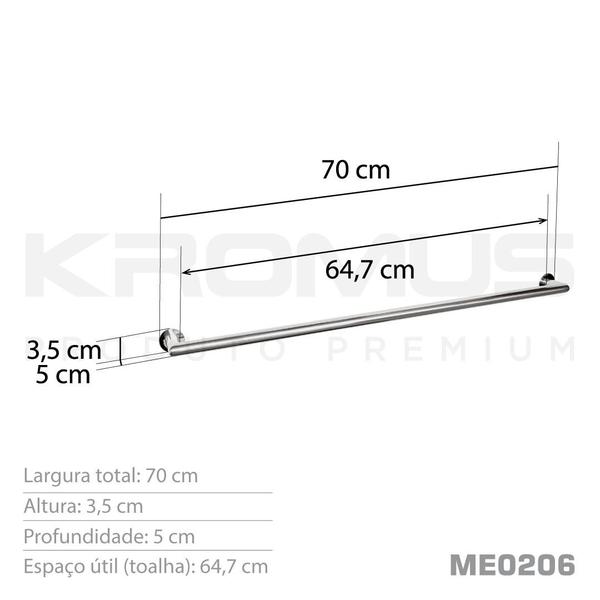 Imagem de Toalheiro 70 Cm Inox - Kromus ME0206