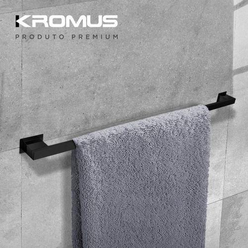 Imagem de Toalheiro 80 Cm Inox Preto Fosco - Kromus Rt0307b