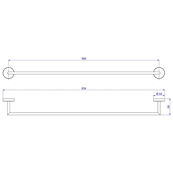 Imagem de Toalheiro Barra 60cm Deca Disco 2040.BL.060.DSC.NO