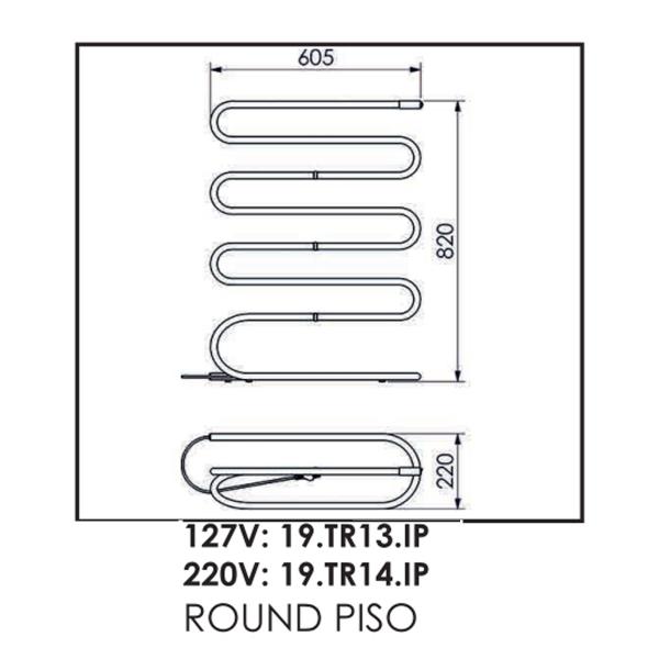 Imagem de Toalheiro eletrico chao 220v round inox crismoe