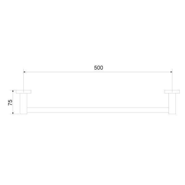 Imagem de Toalheiro Fixação Dupla de Parede 50cm Linear 2030 C34 Meber Metais