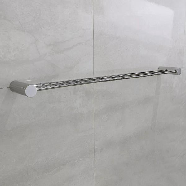 Imagem de Toalheiro Porta Toalha Duplo 80cm para Banheiro Aço Inox 304 Linha Paris Cód. Pa2010