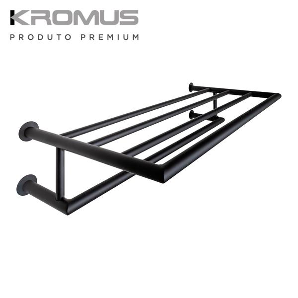 Imagem de Toalheiro Rack 60 Cm Inox Preto Fosco - Kromus ME0210B