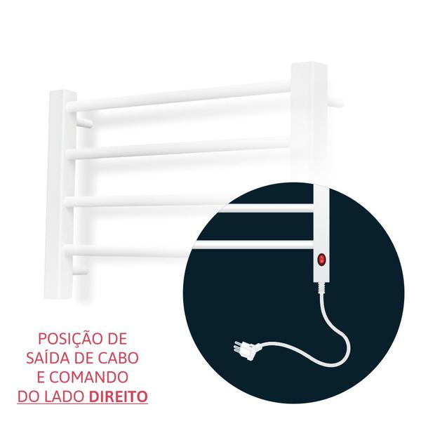 Toalheiro Térmico Bivolt Pequeno Branco Lado Direito Aiello - Tecnolatina Imagem de Toalheiro Térmico Bivolt Pequeno Branco Lado Direito Aiello