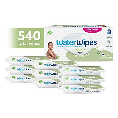 Imagem de Toalhetes WaterWipes, sem plástico, texturizados, limpos, 540 unidades