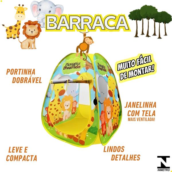 Imagem de Toca Barraca Infantil Floresta Divertida Dobravel Com 50 Bolinhas Coloridas