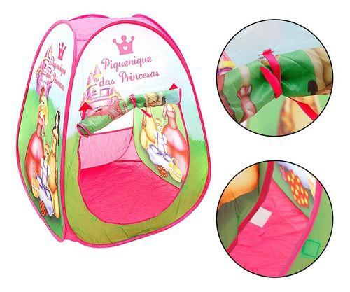Toca Barraca Infantil Piquenique das Princesas Rosa com 50 Bolinhas - beplace kids Imagem de Toca Barraca Infantil Piquenique das Princesas Rosa com 50 Bolinhas
