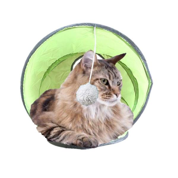 Imagem de Toca Caminha Verde Iglu Túnel Espiral Para Gatos