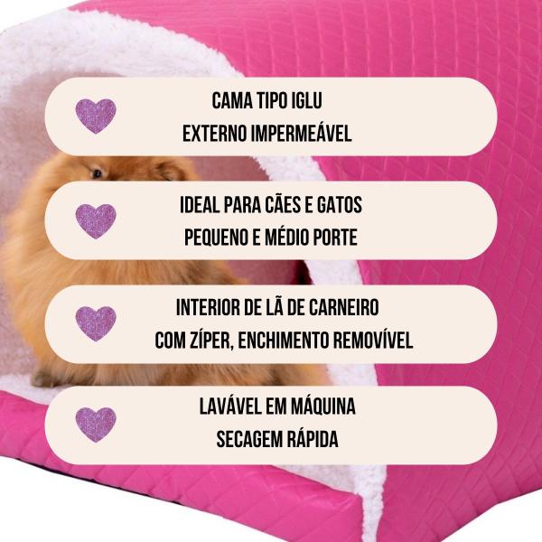 Imagem de Toca Iglu Pet Tenda Cama Impermeável Lavável Sherpa com Zíper