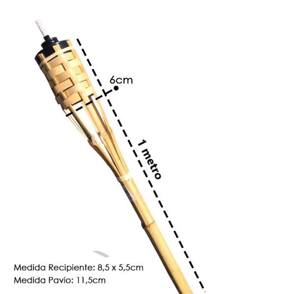 Imagem de Tocha Bambu 100 Cm Iluminação Decoração Luau Festa Jardim