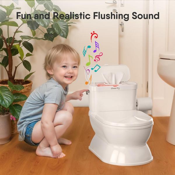 Imagem de Toddler Potty Training Toilet CheerTry 2 em 1 com som de descarga