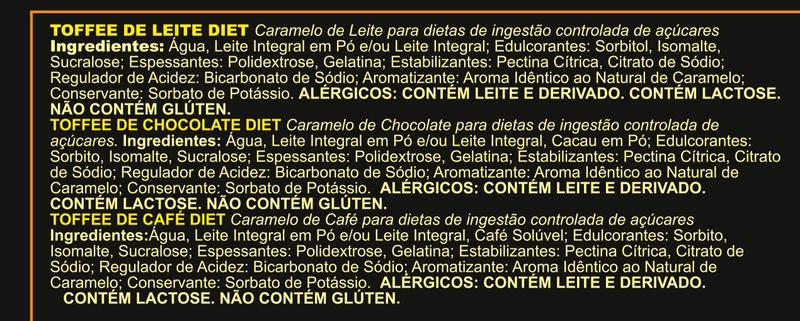 Imagem de Toffee misto diet hué 150g sabores cafe leite chocolate 3 un