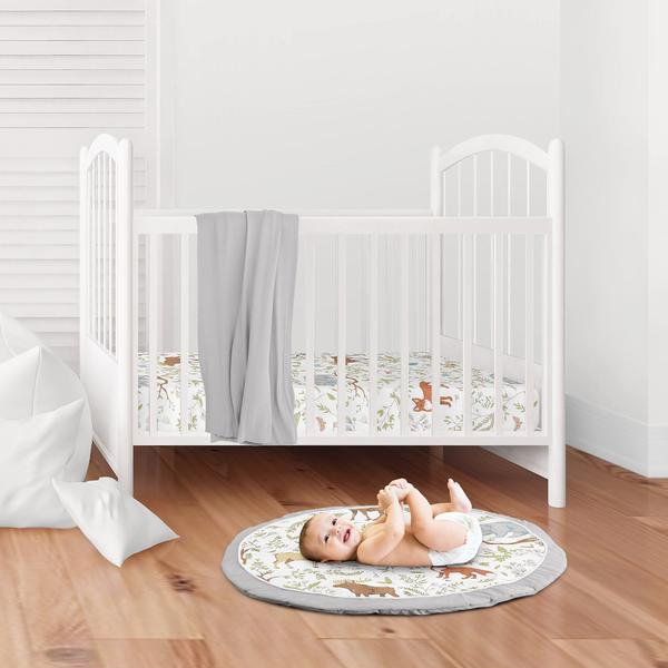 Imagem de Toile para animais Playmat Sweet Jojo Designs Tummy Time Woodland