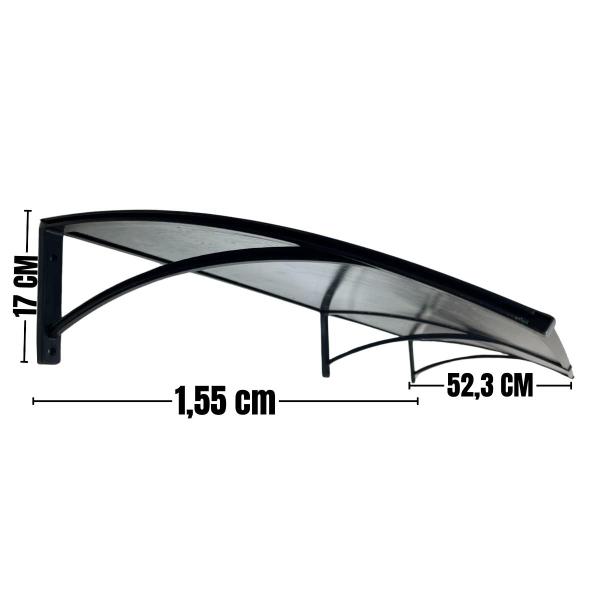 Imagem de Toldo para Proteção Janelas 1,5 metro x 50cm Translucido Pr