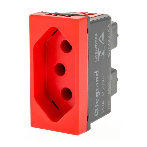 Imagem de Tomada 2P+T 20A 250V Vermelho Borne Parafuso Pial Plus+ Legrand