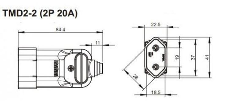 Imagem de Tomada 2P+T 20A Preto TMD2-2 15023 - MARGIRIUS