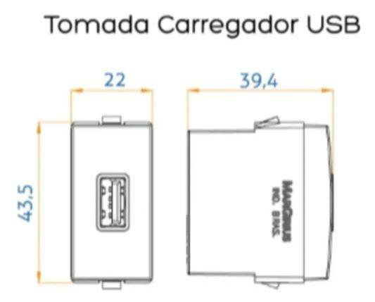 Imagem de Tomada Carregador USB Para Móveis Margirius 2A Bivolt Branca