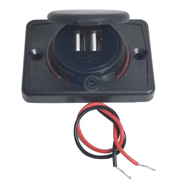 Imagem de Tomada carregador veicular moto barco UBS duplo 5V 3.1A DC5V 12V 24V