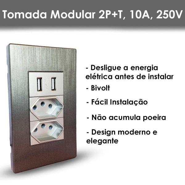 Imagem de Tomada Com Usb Tomada Usb Parede Tomada 10A Jwcom