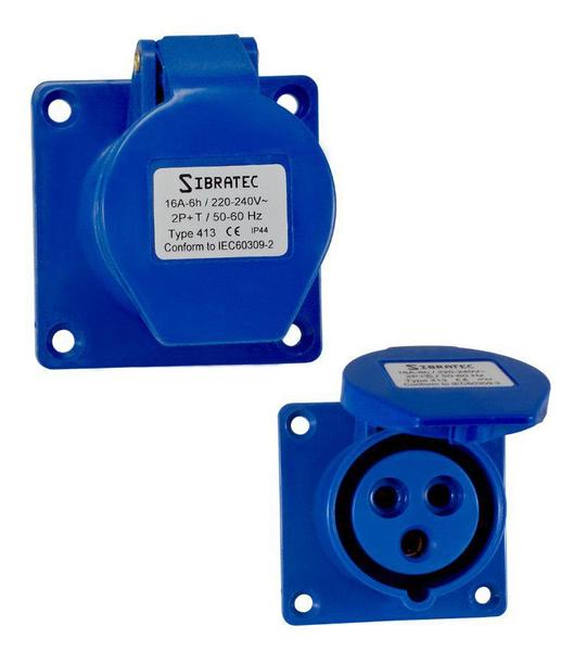 Imagem de Tomada de Embutir Industrial - 220V Azul