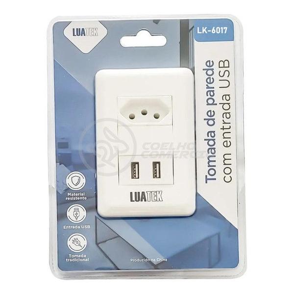 Imagem de Tomada de Parede 1 Entrada Fonte 2 USB 5v Smart House Casa Inteligente Carregador Celular 10A Bivolt