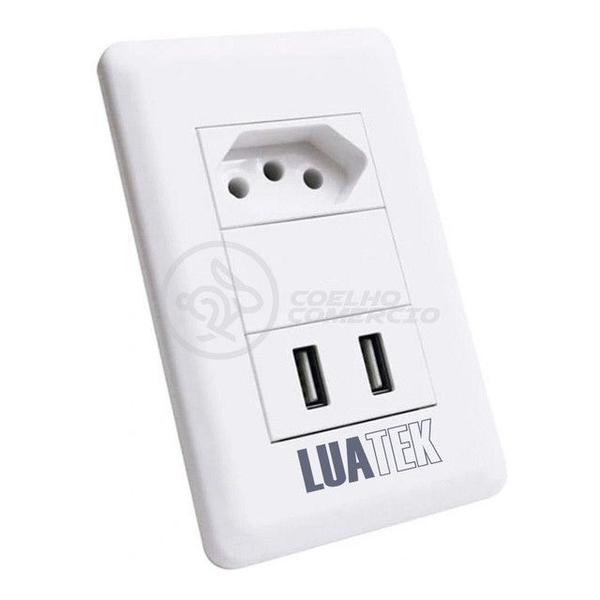 Imagem de Tomada de Parede 1 Entrada Fonte 2 USB 5v Smart House Casa Inteligente Carregador Celular 10A Bivolt