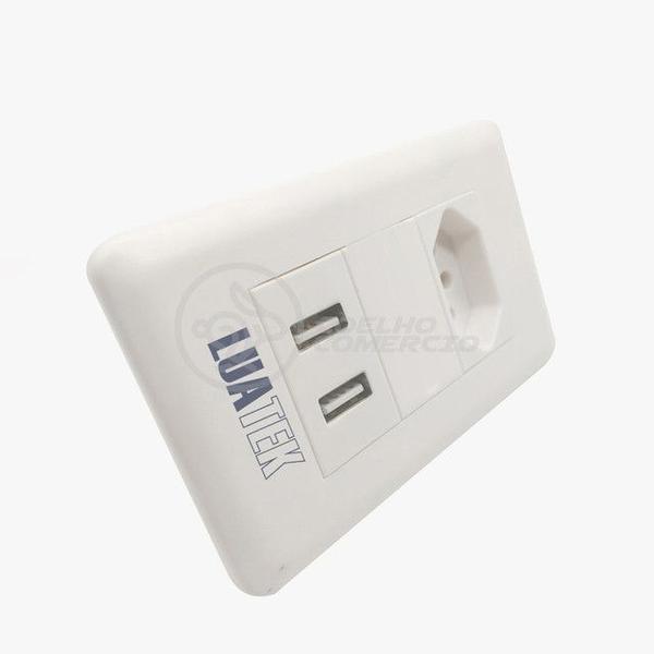 Imagem de Tomada de Parede 1 Entrada Fonte 2 USB 5v Smart House Casa Inteligente Carregador Celular 10A Bivolt