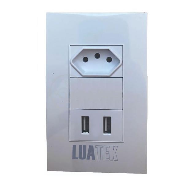 Imagem de Tomada de Parede 1 Entrada Fonte 2 USB 5v Smart House Casa Inteligente Carregador Celular 10A Bivolt