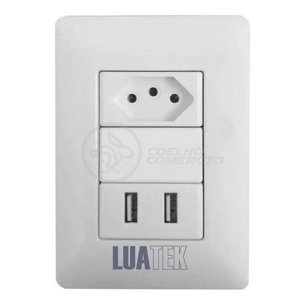 Imagem de Tomada de Parede 1 Entrada Fonte 2 USB 5v Smart House Casa Inteligente Carregador Celular 10A Bivolt