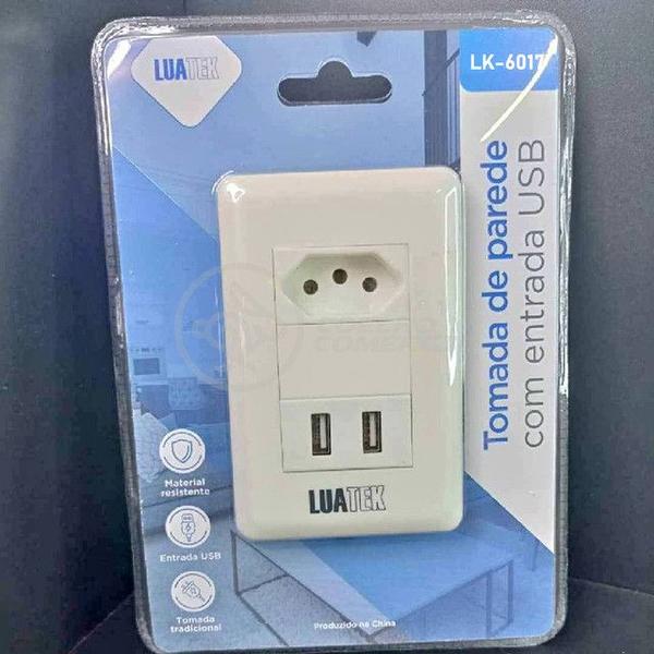 Imagem de Tomada de Parede 1 Entrada Fonte 2 USB 5v Smart House Casa Inteligente Carregador Celular 10A Bivolt