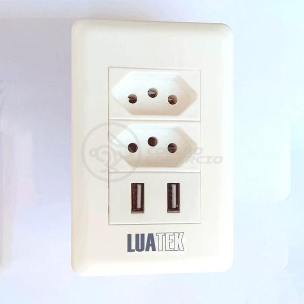 Imagem de Tomada de Parede 2 Entrada Fonte 2 USB 5v Smart House Casa Inteligente Carregador Celular 10A Bivolt