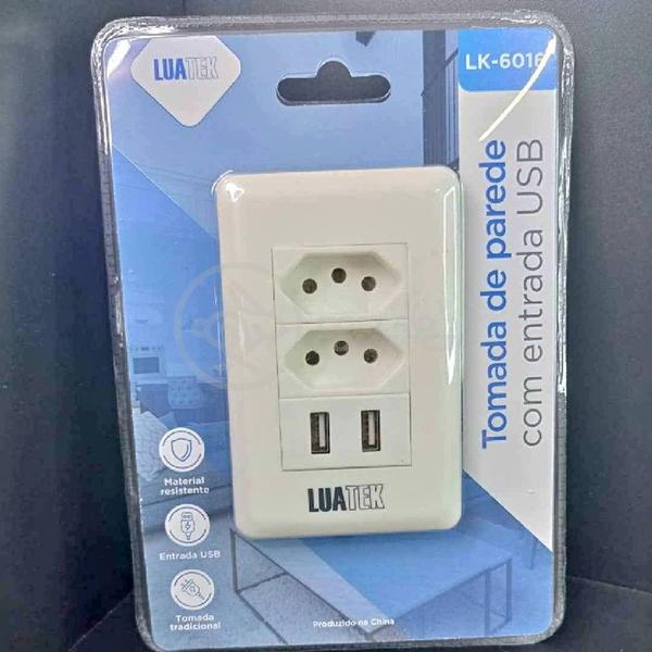 Imagem de Tomada de Parede 2 Entrada Fonte 2 USB 5v Smart House Casa Inteligente Carregador Celular 10A Bivolt