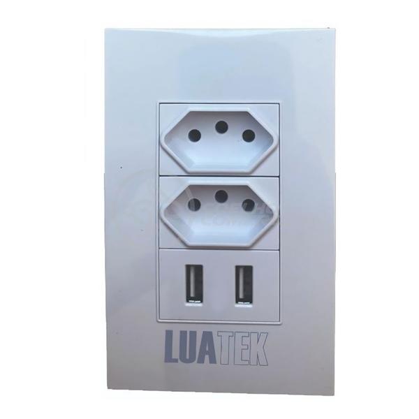 Imagem de Tomada de Parede 2 Entrada Fonte 2 USB 5v Smart House Casa Inteligente Carregador Celular 10A Bivolt