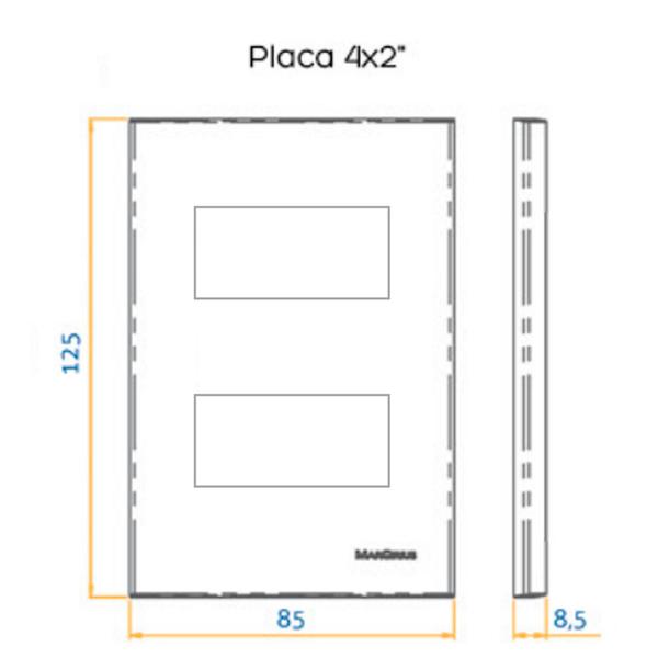 Imagem de Tomada Dupla 10a 2p+t 4x2 250V Linha Clean Margirius