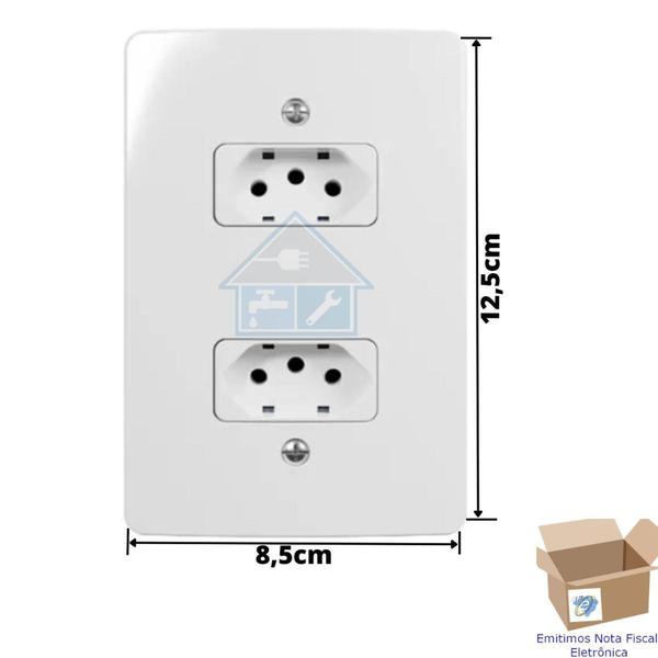 Imagem de Tomada Dupla 20A Bivolt 4x2 Pino Grosso Margirius Renova