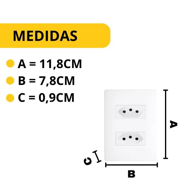 Imagem de Tomada Dupla Distanciada 20A Habitat Branco Fame 2310