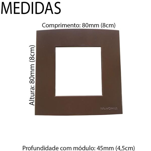 Imagem de Tomada Dupla Móvel Marmore Drywall Gesso Granito Móveis Pedra Embutir 3 Pinos 20a Marrom Margirius