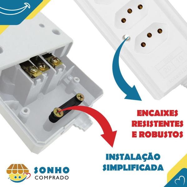 Imagem de Tomada em Barra Hercules 3 tomadas BRA 066477 InterNEED