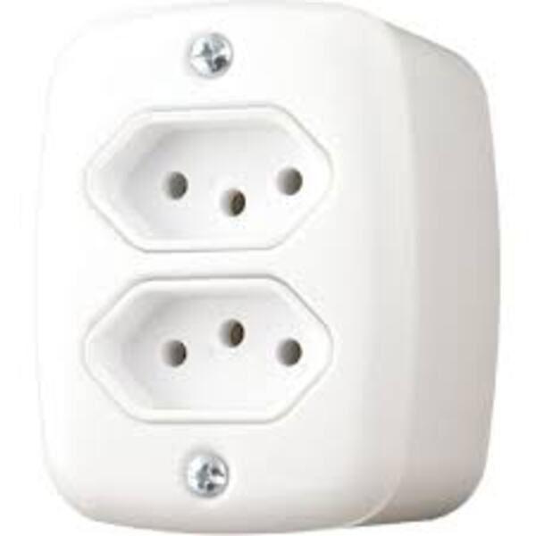 Imagem de Tomada externa dupla 2p+t 20a branco perlex