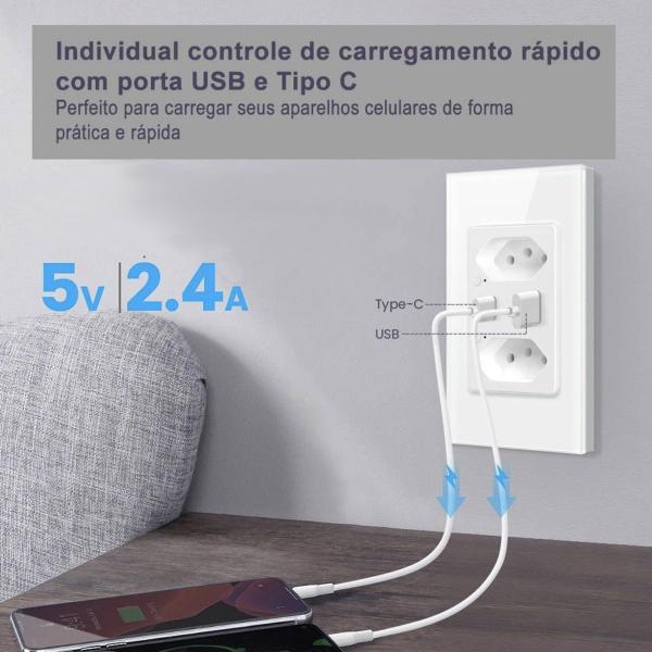 Imagem de Tomada Inteligente Dupla e USB Wi-Fi NovaDigital