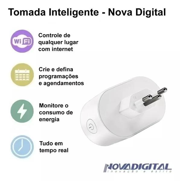 Imagem de Tomada Inteligente Wi-fi Nova Digital 16a Tuya Alexa Google