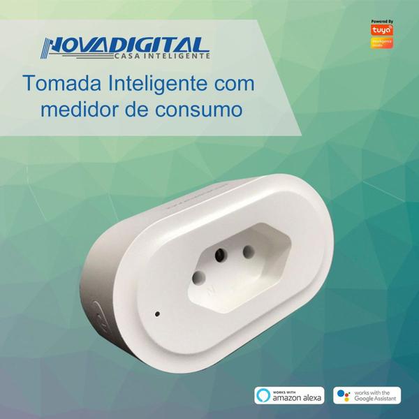 Imagem de Tomada Inteligente Wi-fi Nova Digital 16a Tuya Alexa Google