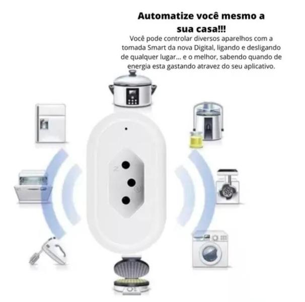 Imagem de Tomada Inteligente Wi-Fi Temporizador Monitor de Consumo Controle APP Alexa Google Assistant