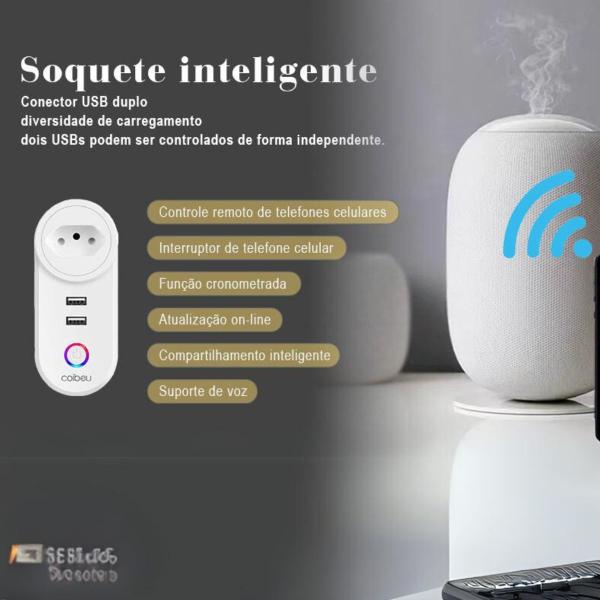 Imagem de Tomada inteligente WiFi, Smart Plug Sem Fio LSPA2 Multifuncional, Controle Remoto de Eletrodomésticos Por Telefones