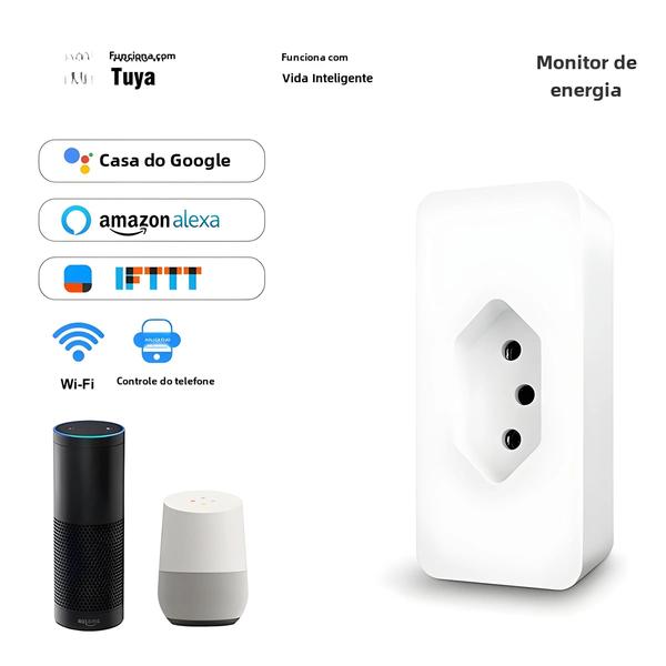 Imagem de Tomada Inteligente WiFi Tuya com Monitor de Energia - Compatível com Alexa e Google