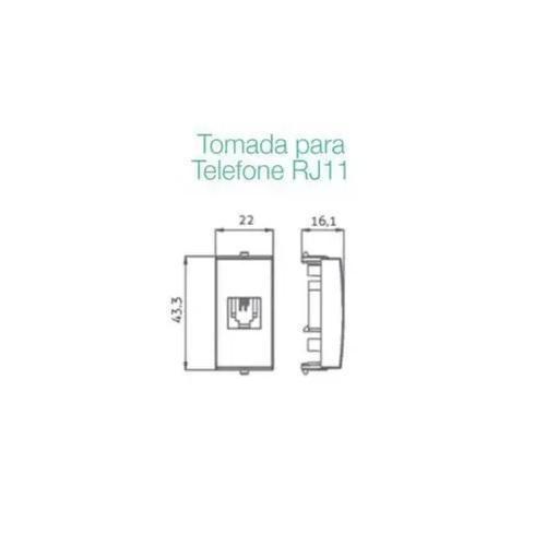 Imagem de Tomada Para Móveis Margirius Rj11 Preta Telefone 4 Fios