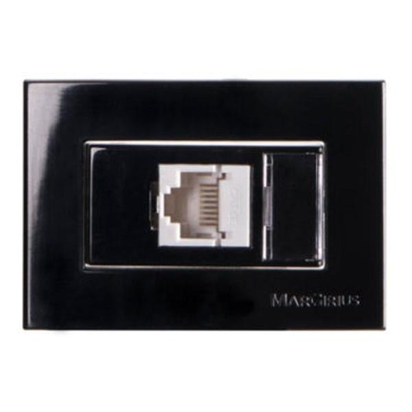 Imagem de Tomada Para Móvel Rj45 Preta Cat5e Informatica Ebony Margirius