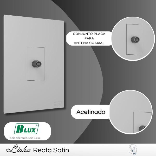 Imagem de Tomada Para Tv Antena Coaxial 4x2 Cor Prata/Cinza/Grafite - B.lux