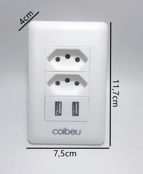 Imagem de Tomada Parede Entradas Usb Carregador Universal Dispositivo Para Celulares e Tablet